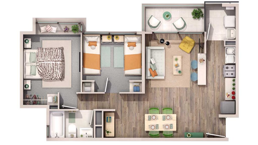 Departamento Viñedo de 2 dormitorios Condominio Los Viñedos de Tucapel en La Pintana