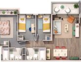 Departamento Valle de 3 dormitorios Condominio Los Viñedos de Tucapel en La Pintana